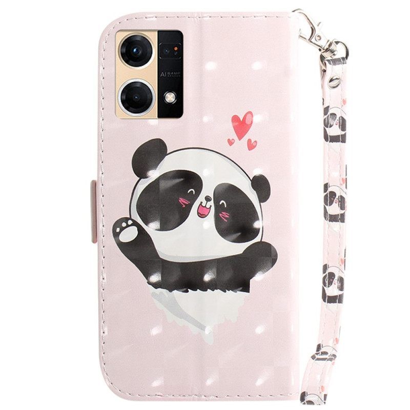 Κάλυμμα Oppo Reno 7 με κορδονι Panda Love With Lanyard